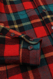 Lined overshirt in checked virgin wool fabric. Multicolor - Green/Red/Black