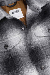 Steve overshirt in checked wool fabric, lined. grey - Black/grey