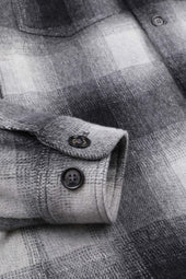 Steve overshirt in checked wool fabric, lined. grey - Black/grey