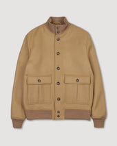 Valstarino jacket in virgin wool felt, lined. Beige - Camel