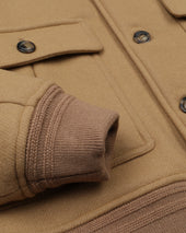 Valstarino jacket in virgin wool felt, lined. Beige - Camel