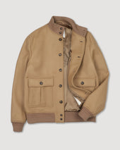 Valstarino jacket in virgin wool felt, lined. Beige - Camel