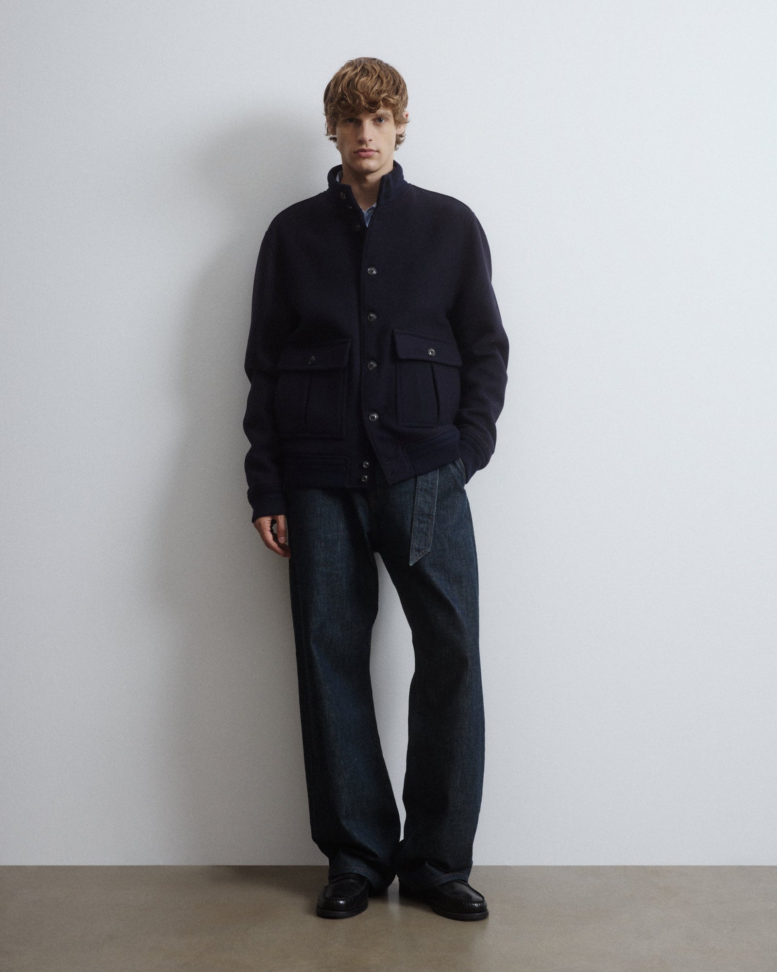 Valstarino Jacket In Virgin Wool Felt Lined Blue