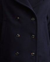 Harold peacoat in virgin wool felt, lined. Blue - Navy