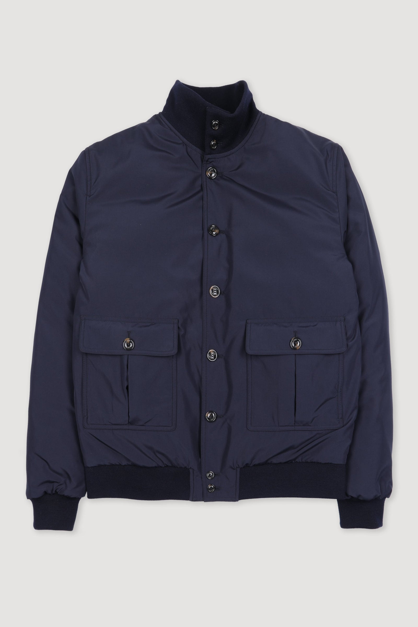 Goose Down Padded Valstarino Jacket In Microfiber Fabric Blue