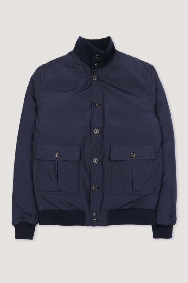 Goose down padded Valstarino jacket in microfiber fabric. Blue - Navy
