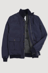 Goose down padded Valstarino jacket in microfiber fabric. Blue - Navy