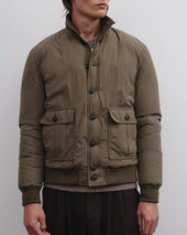 Goose down padded Valstarino jacket in water repellent technical fabric. Green - Ficus
