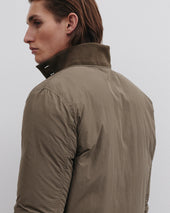 Goose down padded Valstarino jacket in water repellent technical fabric. Green - Ficus