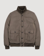 Goose down padded Valstarino jacket in water repellent technical fabric. Green - Ficus