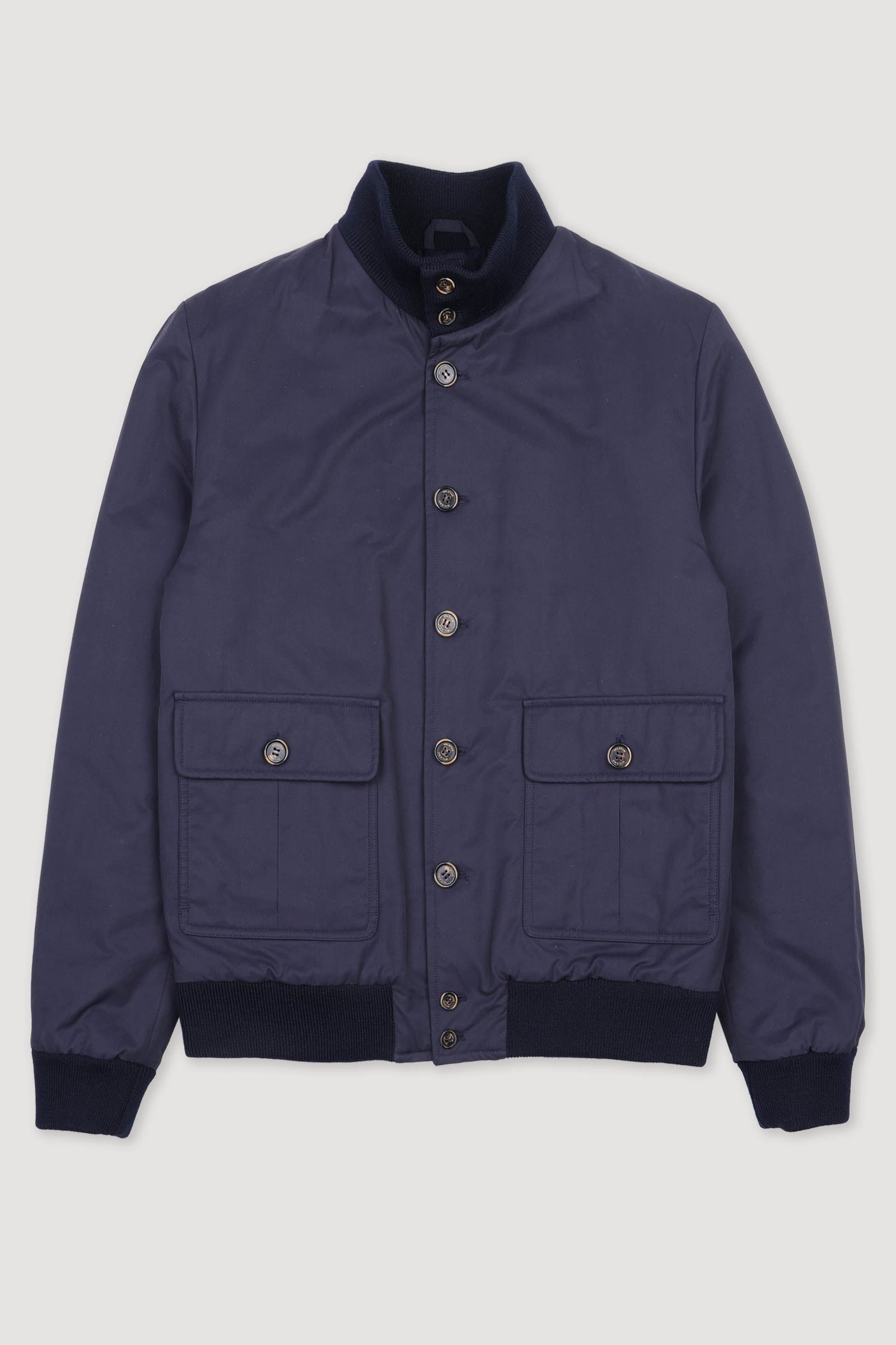Padded Valstarino Jacket In Water Repellent Cotton Blend Fabric Blue