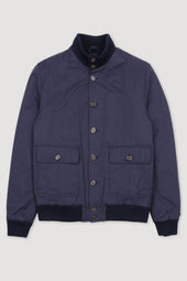 Padded Valstarino jacket in water repellent cotton blend fabric. Blue - Navy