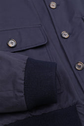 Padded Valstarino jacket in water repellent cotton blend fabric. Blue - Navy