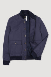 Padded Valstarino jacket in water repellent cotton blend fabric. Blue - Navy