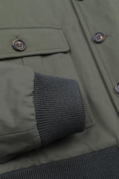 Padded Valstarino jacket in water repellent cotton blend fabric. Green - Frantoio