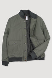 Padded Valstarino jacket in water repellent cotton blend fabric. Green - Frantoio