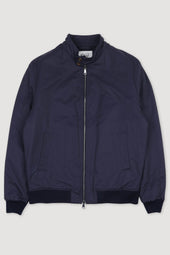 Padded zip jacket in a water repellent cotton-nylon blend fabric. Blue - Navy