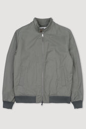Padded zip jacket in a water repellent cotton-nylon blend fabric. Green - Frantoio