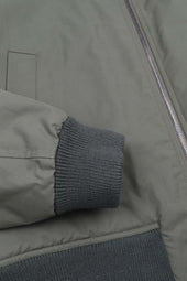 Padded zip jacket in a water repellent cotton-nylon blend fabric. Green - Frantoio