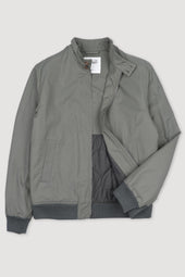 Padded zip jacket in a water repellent cotton-nylon blend fabric. Green - Frantoio