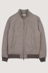 Padded zip jacket in a water repellent cotton-nylon blend fabric. Brown - Coloniale