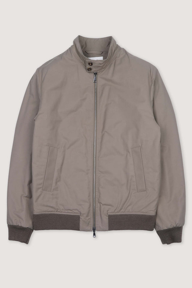 Padded zip jacket in a water repellent cotton-nylon blend fabric. Brown - Coloniale