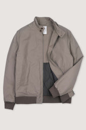 Padded zip jacket in a water repellent cotton-nylon blend fabric. Brown - Coloniale
