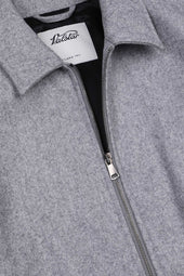 Lined blouson jacket in a water repellent virgin wool fabric. Grey - Fog melange