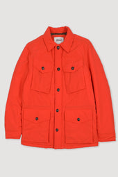 Padded field jacket crafted from a water-repellent nylon–cotton blend fabric. Orange - Orange juice