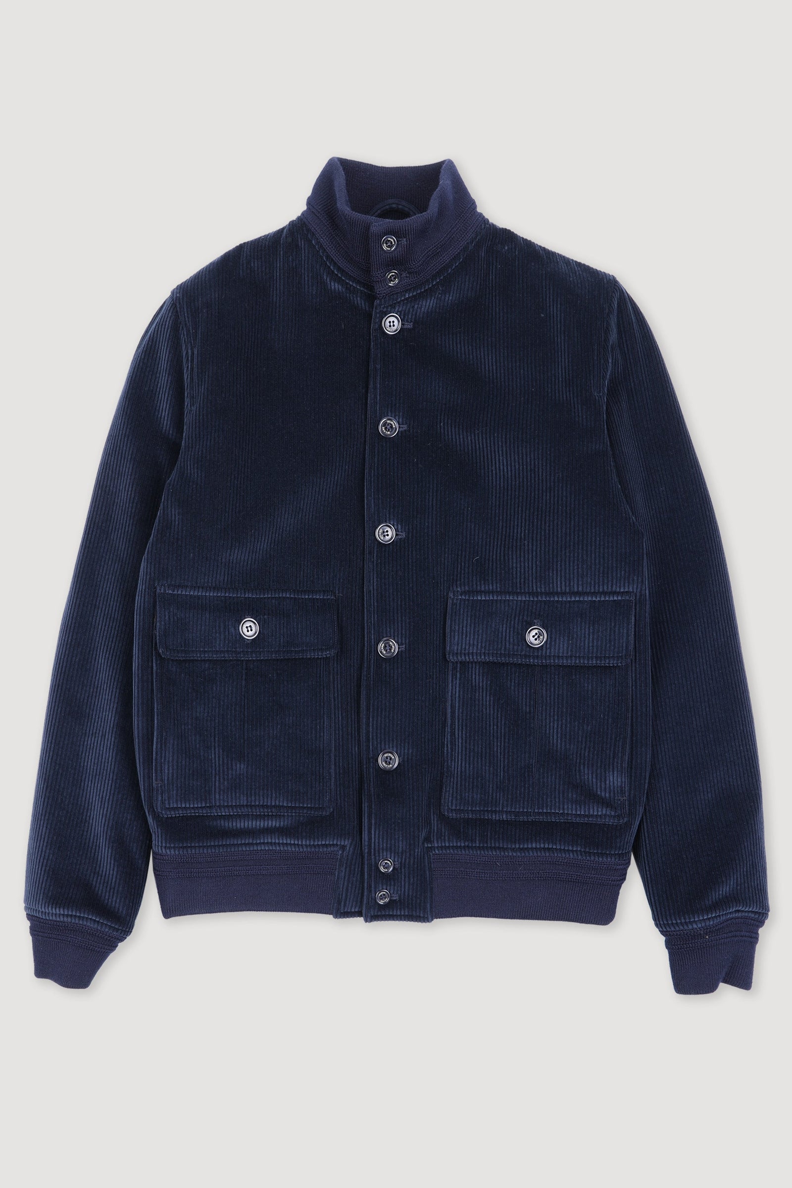 Valstarino Jacket In Cotton Corduroy With Light Padding Blue
