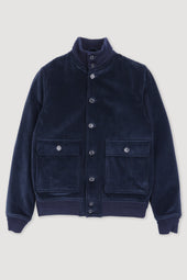 Valstarino jacket in cotton corduroy with light padding. Blue - Navy