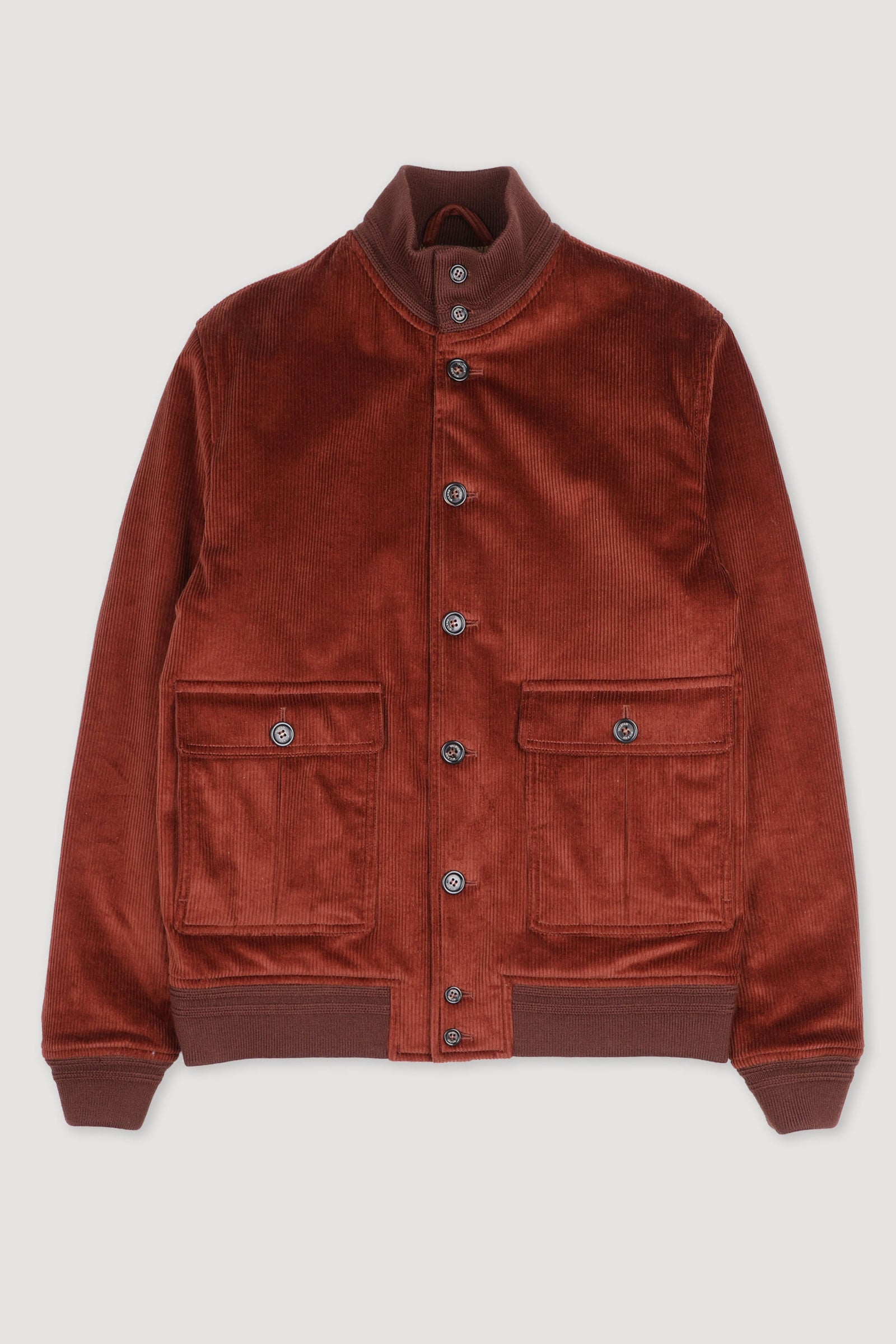 Padded Valstarino Jacket In Stretch Cotton Corduroy Terra Di Siena