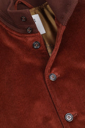 Padded Valstarino jacket in stretch cotton corduroy. Orange - Terra di siena