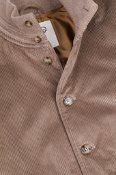 Padded Valstarino jacket in stretch cotton corduroy. Brown - Farro
