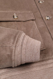 Padded Valstarino jacket in stretch cotton corduroy. Brown - Farro