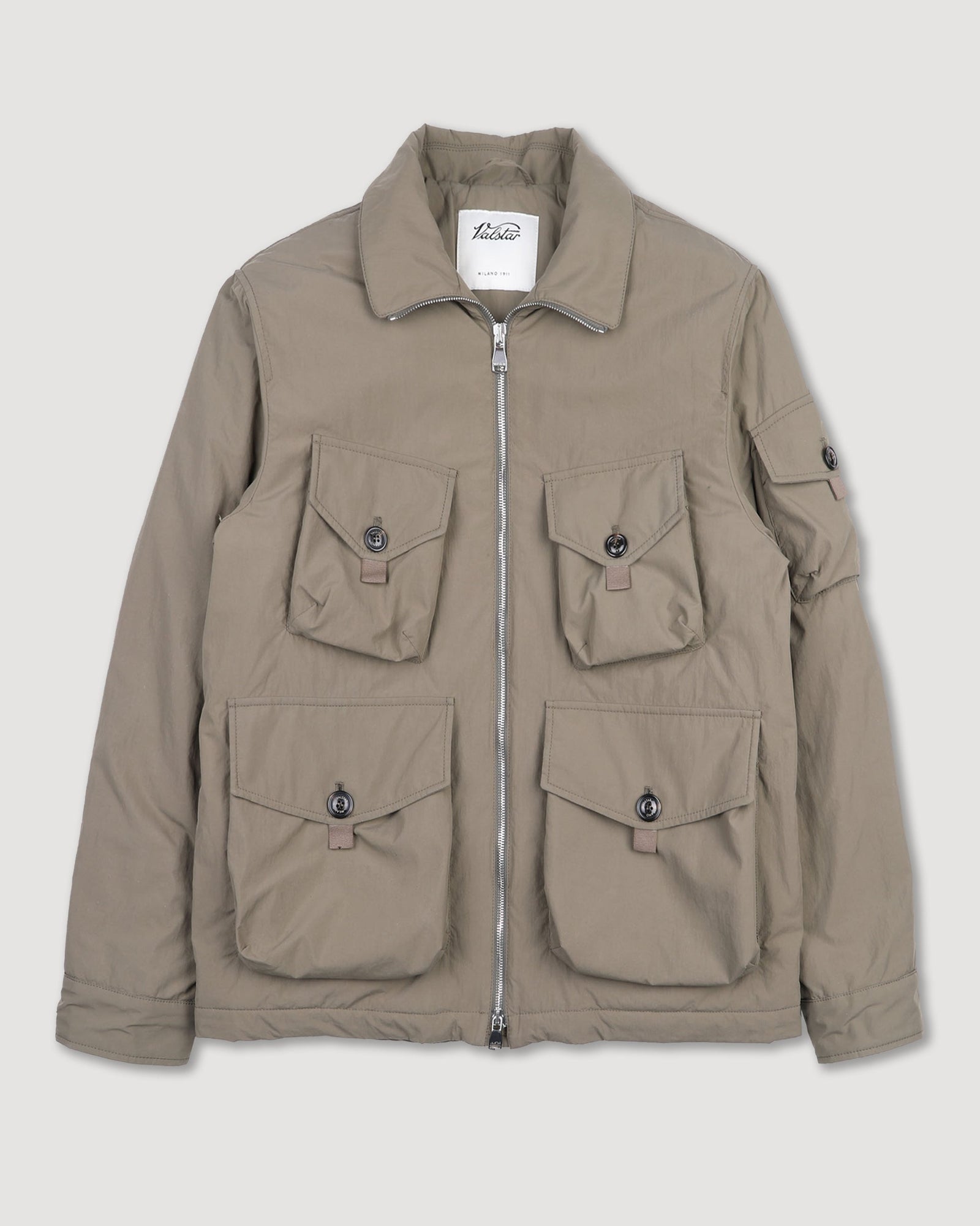 George Padded Field Jacket In Water Repellent Technical Fabric Green Ficus
