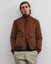 Padded Valstarino jacket in cotton corduroy. Brown - Sandal