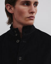 Padded Valstarino jacket in cotton corduroy. - Black