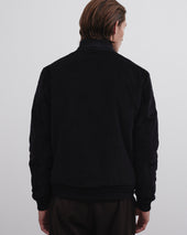 Padded Valstarino jacket in cotton corduroy. - Black