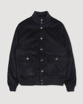 Padded Valstarino jacket in cotton corduroy. - Black