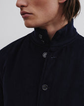 Padded Valstarino jacket in cotton corduroy. Blue - Navy