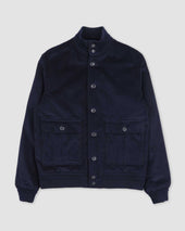 Padded Valstarino jacket in cotton corduroy. Blue - Navy