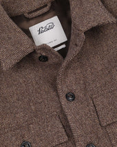 Woody padded work jacket in virgin wool broken twill pattern. Brown - Tabacco/Nocciola