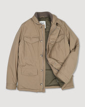 Loyal padded field jacket in waterproof technical microfiber. Beige - Avana