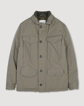 Loyal padded field jacket in waterproof technical microfiber. Green - Cappero