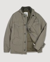 Loyal padded field jacket in waterproof technical microfiber. Green - Cappero
