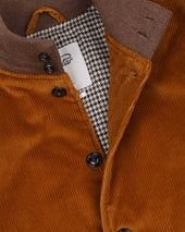 Padded Valstarino jacket in stretch cotton corduroy. Orange - Duck