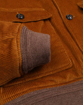 Padded Valstarino jacket in stretch cotton corduroy. Orange - Duck