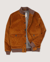 Padded Valstarino jacket in stretch cotton corduroy. Orange - Duck