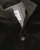 Padded Valstarino jacket in stretch cotton corduroy. Green - Loden